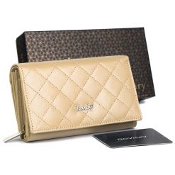 Portfel damski skórzany R-RD-21-GCL-Q-3967 BEIGE. Brązowe portfele ROVICKY, bez wzorów. Za 84.99 zł.