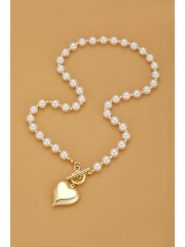 Atelier MIU Pozłacany naszyjnik z zawieszką i perłami - dł. 45 cm rozmiar: onesize. Białe naszyjniki atelier MIU, z materiału, z perłą, pozłacane. Za 39.99 zł.
