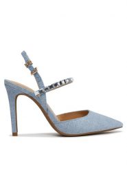 MICHAEL Michael Kors Sandały Ava Flex Pump 40R4AVHP1D Błękitny. Niebieskie sandały MICHAEL Michael Kors, bez wzorów, z materiału, bez obcasa, na szpilce, bez zapięcia. Za 919.99 zł.