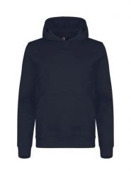 Clique Miami Hoody Junior – Bluza z kapturem z bawełny i poliestru z recyklingu. Niebieskie bluzy CLIQUE, bez wzorów, z bawełny, bez ramiączek, z kapturem. Za 153.95 zł.