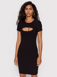 Guess Sukienka dzianinowa Lana WBYK95 KB9E2 Czarny Slim Fit. Czarne sukienki Guess, m, z aplikacjami, z dzianiny, bez kołnierzyka, bez ramiączek. Za 249.99 zł.