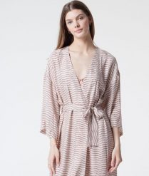 Tierra Długi Szlafrok Z Nadrukiem - Wielokolorowy - Etam. Szlafroki damskie Etam, s, bez wzorów, z materiału, bez ramiączek, długie. Za 219.90 zł.