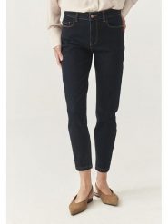 TATUUM Dżinsy - Skinny fit - w kolorze granatowym rozmiar: 40. Niebieskie jeansy Tatuum, z aplikacjami, ze skóry, klasyczne, z podwyższonym stanem. Za 179.64 zł.