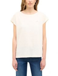 Damski T-Shirt Mustang Style Lesley Whisper White 1016512 2013. Białe t-shirty Mustang, l, bez wzorów, bez kołnierzyka, bez ramiączek. Za 99.99 zł.