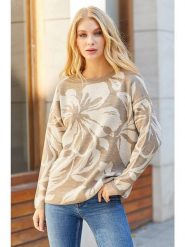 Milan Kiss Sweter w kolorze beżowym ze wzorem rozmiar: XL. Białe swetry Milan Kiss, xl, bez wzorów, z bawełny, bez ramiączek. Za 152.99 zł.