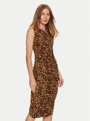 NORMA KAMALI Sukienka koktajlowa KK4223PL667438 Brązowy Slim Fit. Brązowe sukienki Norma Kamali, xs, bez wzorów, z syntetyku, wizytowe, bez kołnierzyka, bez ramiączek. Za 709.99 zł.