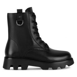 Trapery Lasocki. Czarne traperki Lasocki, bez wzorów, bez obcasa, bez zapięcia. Za 279.99 zł.