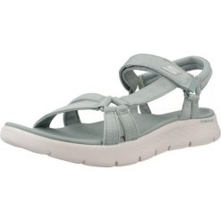 Sandały Kobieta Skechers Go Walk Flex szary. Niebieskie sandały Skechers, bez wzorów, bez obcasa, bez zapięcia. Za 229.99 zł.