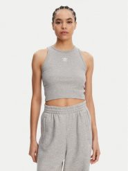 Adidas Top Essentials IY9649 Szary Slim Fit. Szare topy adidas, m, bez wzorów, z bawełny, bez kołnierzyka, bez ramiączek. Za 79.99 zł.
