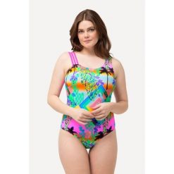 Damski Strój kąpielowy miękkie miseczki potrójne ramiączko. Brązowe stroje jednoczęściowe Ulla Popken, bez wzorów, z elastanu, sportowe. Za 239.99 zł.