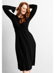 Les Lunes Sukienka "Smillaa" w kolorze czarnym rozmiar: XXS. Czarne sukienki Les Lunes, na imprezę, s, bez wzorów, z wiskozy, klasyczne, bez kołnierzyka, bez ramiączek, midi, rozkloszowane. Za 208.99 zł.