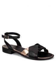 Lasocki Sandały WI23-GIANNA-05 Czarny. Czarne sandały Lasocki, bez wzorów, ze skóry, bez obcasa, na płaskiej podeszwie, bez zapięcia. Za 149.99 zł.
