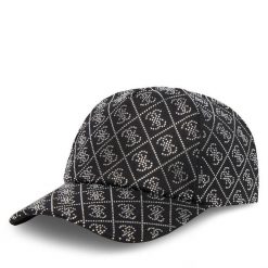 Czapka z daszkiem Guess. Czarne czapki z daszkiem Guess, z aplikacjami. Za 209.99 zł.