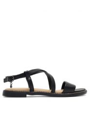 Lasocki Sandały KATE RST-KATE-01 Czarny. Czarne sandały Lasocki, bez wzorów, bez obcasa, na płaskiej podeszwie, bez zapięcia. Za 139.99 zł.