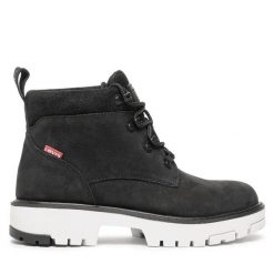 Trapery Levi's®. Czarne traperki bez wzorów, bez obcasa, bez zapięcia. Za 489.99 zł.