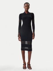 Patrizia Pepe Sukienka dzianinowa 8A1420/K078-K103 Czarny Slim Fit. Czarne sukienki Patrizia Pepe, bez wzorów, z dzianiny, bez kołnierzyka, bez ramiączek. Za 1,399.00 zł.