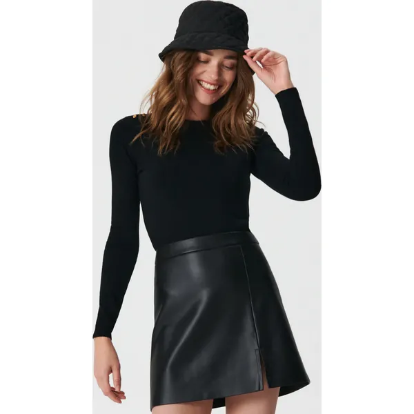 Sweter z ozdobnymi guzikami - Czarny. Czarne swetry Sinsay, l, bez wzorów, bez ramiączek. Za 39.99 zł.
