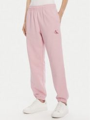 Calvin Klein Jeans Spodnie dresowe Moologo LV047B235G Różowy Regular Fit. Czerwone spodnie dresowe Calvin Klein Jeans, bez wzorów, z bawełny. Za 239.99 zł.