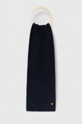 Lyle & Scott szalik kolor granatowy gładki. Niebieskie szaliki i kominy Lyle & Scott, bez wzorów, z dzianiny. W wyprzedaży za 139.99 zł.