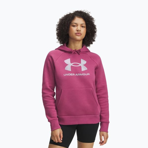 Bluza Under Armour Rival Feelce Shimmer Hoody. Czerwone bluzy Under Armour, bez wzorów, sportowe, bez ramiączek, bez kaptura. Za 209.99 zł.