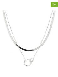 Liebeskind Naszyjniki (2 szt.) rozmiar: onesize. Szare naszyjniki Liebeskind, z materiału, ze stali. Za 173.99 zł.