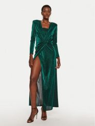 Simona Corsellini Sukienka wieczorowa A24CEAB045 Zielony Slim Fit. Zielone sukienki SIMONA CORSELLINI, bez wzorów, z syntetyku, wizytowe, bez kołnierzyka, bez ramiączek. Za 719.99 zł.