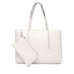 Torebka Calvin Klein. Białe shopper bag Calvin Klein, bez wzorów, bez dodatków. Za 649.99 zł.