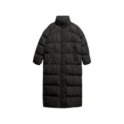 Damska długa kurtka Superdry Ultra. Czarne kurtki Superdry, m, bez wzorów, z materiału, eleganckie, bez kaptura. Za 704.50 zł.
