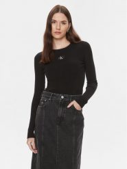 Calvin Klein Jeans Sweter Variegated J20J223233 Czarny Slim Fit. Czarne swetry Calvin Klein Jeans, m, bez wzorów, z bawełny, bez ramiączek. Za 409.99 zł.