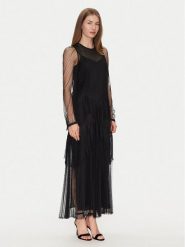TWINSET Sukienka letnia 251TP2510 Czarny Regular Fit. Czarne sukienki Twinset, bez wzorów, z syntetyku, bez kołnierzyka, bez ramiączek. Za 1,159.00 zł.