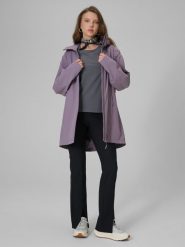 4F Parka przejściowa membrana 5000 damska - fioletowa L. Fioletowe płaszcze 4f, l, bez wzorów, ze skóry, bez kaptura. Za 449.99 zł.