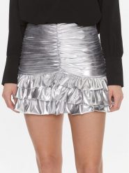 Kontatto Spódnica mini MR1045 Srebrny Regular Fit. Szare spódnice Kontatto, m, bez wzorów, z syntetyku, mini. Za 169.99 zł.
