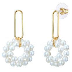 Lulu & Jane Mosiadz Sztuczna perła Kolczyki 1 ct Damski. Białe kolczyki Lulu & Jane, z perłą, pozłacane. Za 169.99 zł.