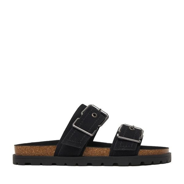 Klapki DeeZee. Czarne klapki DeeZee, bez wzorów, bez obcasa, bez zapięcia. Za 139.99 zł.