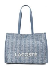 Lacoste Torebka NU5311HK Niebieski. Niebieskie shopper bag Lacoste, bez wzorów, z materiału, bez dodatków. Za 771.99 zł.