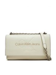 Calvin Klein Jeans Torebka K60K612221 Écru. Kopertówki Calvin Klein Jeans, bez wzorów, z jeansu, wizytowe, bez dodatków. Za 329.99 zł.