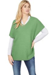 Heine Sweter w kolorze zielonym rozmiar: 34. Zielone swetry Heine, bez wzorów, ze splotem, bez ramiączek. Za 60.99 zł.