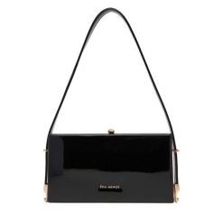 Torebka Eva Minge. Czarne kopertówki Eva Minge, bez wzorów, wizytowe, bez dodatków. Za 199.99 zł.