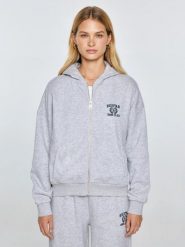 Bluza damska z kapturem rozpinana szara Madelina 901. Szare bluzy z kapturem BIG STAR, l, bez wzorów, z dzianiny, z kapturem, trekkingowe. Za 249.99 zł.