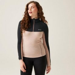 Bluza trekkingowa damska REGATTA Hepley. Czarne bluzy Regatta, bez wzorów, sportowe, bez ramiączek, bez kaptura. W wyprzedaży za 171.50 zł.