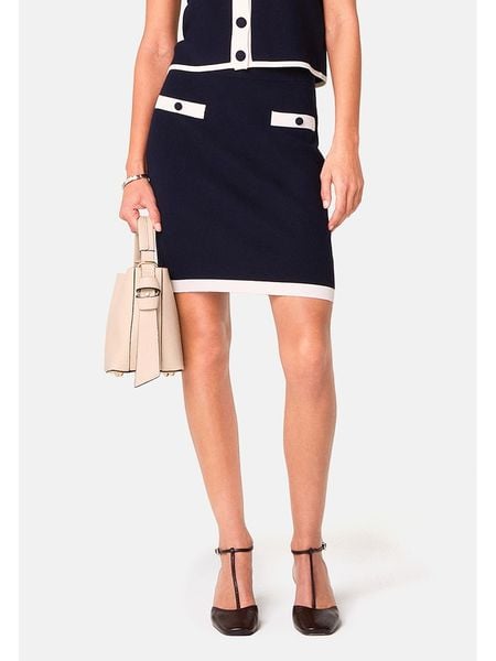 Rodier Spódnica w kolorze granatowym rozmiar: XL. Niebieskie spódnice Rodier, xl, bez wzorów, klasyczne, mini. Za 214.19 zł.