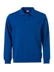 Clique Basic Polo Sweter z tkaniny stabilizowanej – royal blue. Niebieskie swetry CLIQUE, xl, bez wzorów, z bawełny, bez ramiączek. Za 159.63 zł.