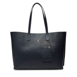 Torebka Tommy Hilfiger. Niebieskie shopper bag Tommy Hilfiger, bez wzorów, bez dodatków. Za 379.99 zł.