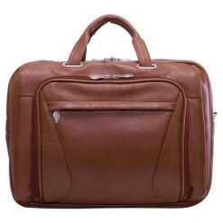 Skórzana torba na laptopa 17" Mcklein Irving Park 15574 brązowa. Brązowe torby na laptopa Mcklein, bez wzorów, ze skóry, na ramię. Za 1,099.99 zł.