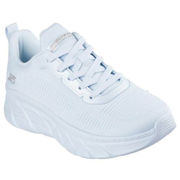 Buty sportowe damskie Skechers Bobs B Flex Hi Fly. Niebieskie buty sportowe lifestyle Skechers, bez wzorów, z materiału, casualowe, bez zapięcia. Za 390.00 zł.