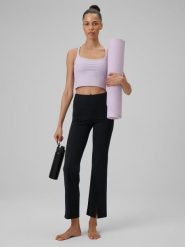 Legginsy do jogi z rozszerzanymi nogawkami damskie. Czarne legginsy sportowe 4f, l, bez wzorów, z elastanu, z podwyższonym stanem, na fitness i siłownię. Za 179.99 zł.