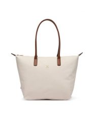 Tommy Hilfiger Torebka Popette Tote AW0AW17711 Écru. Torebki klasyczne Tommy Hilfiger, bez wzorów, z materiału, bez dodatków. Za 409.99 zł.