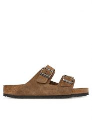Birkenstock Klapki Arizona 1032678 Beżowy ciemny. Brązowe klapki Birkenstock, bez wzorów, ze skóry, bez obcasa, bez zapięcia. Za 549.99 zł.