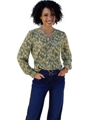 Heine Bluzka w kolorze khaki rozmiar: 40. Brązowe bluzki Heine, bez wzorów, z wiskozy, bez kołnierzyka, bez ramiączek. Za 39.99 zł.