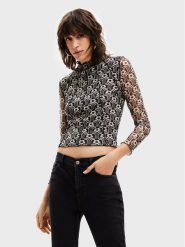 Desigual Bluzka Karen 22WWTKA4 Czarny Slim Fit. Czarne bluzki Desigual, s, bez wzorów, z syntetyku, bez kołnierzyka, bez ramiączek. Za 139.99 zł.